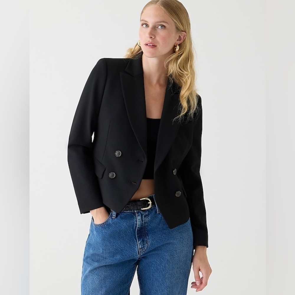 J Crew Slim-Fit Double-Breasted Blazer In Four-Season Stretch Bt545